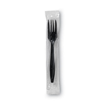 Dixie® Individually Wrapped Heavyweight Utensils, Polypropylene, Black, 1,000/Carton Utensils-Disposable Fork - Office Ready