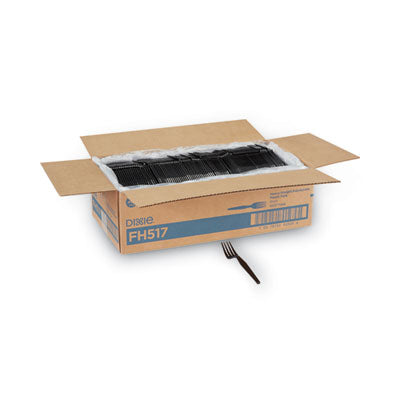 Dixie® Plastic Cutlery, Heavyweight Forks, Black, 1,000/Carton Utensils-Disposable Fork - Office Ready