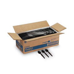 Dixie® Plastic Cutlery, Heavyweight Teaspoons, Black, 1,000/Carton