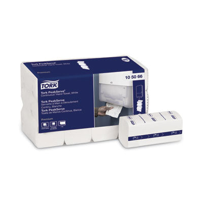 Tork® PeakServe® Continuous Hand Towel, 7.91 x 8.85, White, 270 Wipes/Pack, 12 Packs/Carton Towels & Wipes-Interfold Paper Towel - Office Ready
