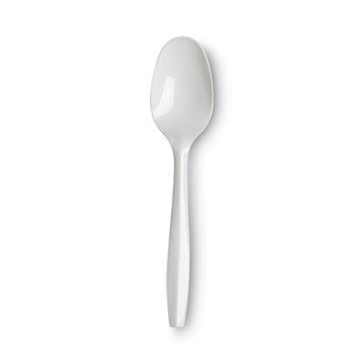 Dixie® Plastic Cutlery, Mediumweight Teaspoons, White, 1,000/Carton Utensils-Disposable Teaspoon - Office Ready