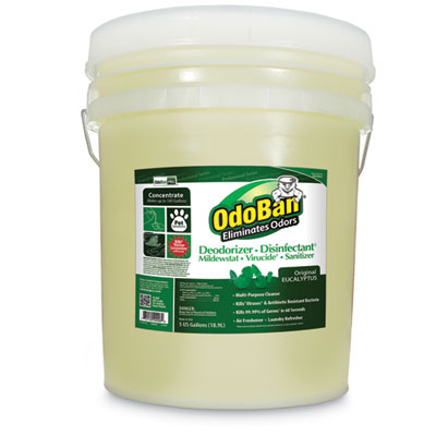 OdoBan® Concentrate Odor Eliminator and Disinfectant, Eucalyptus, 5 gal Pail Liquid Spray Air Fresheners/Odor Eliminators - Office Ready