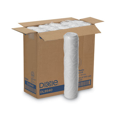 Dixie® Sip-Through Dome Hot Drink Lids, Fits 10 oz Cups, White, 100/Pack, 10 Packs/Carton Cup Lids-Hot Cup Dome - Office Ready