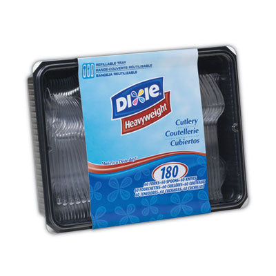 Dixie® Cutlery Keeper, 600 Knives, 600 Spoons Utensils-Disposable Dining Utensil Combo - Office Ready
