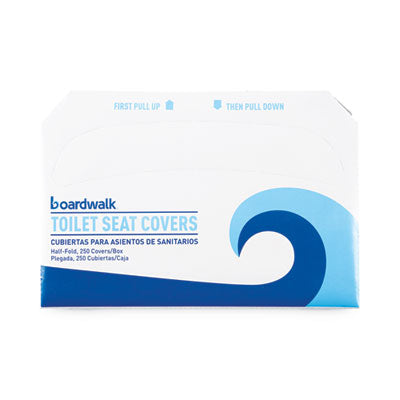 Boardwalk® Premium Toilet Seat Covers, 15 x 10, White, 250 Covers/Sleeve, 10 Sleeves/Carton Toilet Seat Covers-Standard - Office Ready