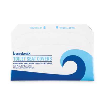 Boardwalk® Premium Toilet Seat Covers, 14.25 x 16.5, White, 250 Covers/Sleeve, 20 Sleeves/Carton Toilet Seat Covers-Standard - Office Ready
