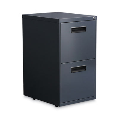 Alera® File Pedestal, Left or Right, 2 Legal/Letter-Size File Drawers, Charcoal, 14.96