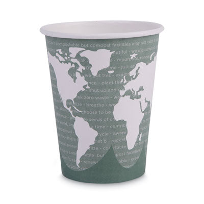 Eco-Products® World Art™ Hot Cups, 12 oz, Gray, 50/Pack Cups-Hot Drink, Paper - Office Ready