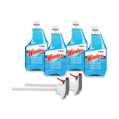 Windex® Original Glass Cleaner, Fresh Scent, 32 oz Spray Bottle, 4/Carton Cleaners & Detergents-Glass Cleaner - Office Ready