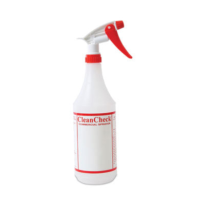 Boardwalk® Trigger Spray Bottle, 32 oz, Clear/Red, HDPE, 3/Pack Empty Bottles-Trigger Spray - Office Ready