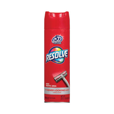 RESOLVE® High Traffic Foam Carpet and Upholstery Cleaner, Foam, 22 oz Aerosol Spray Cleaners & Detergents-Carpet/Upholstery Cleaner - Office Ready