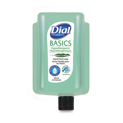 Dial® Professional Basics MP Free Liquid Hand Soap, Unscented, 15 oz Refill Bottle, 6/Carton Personal Soaps-Liquid Refill, Moisturizing - Office Ready