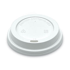 Boardwalk® Hot Cup Lids, Fits 10 oz to 20 oz Cups, White, Plastic, 50/Pack, 20 Packs/Carton