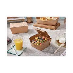 Pactiv Evergreen EarthChoice® Tamper Evident OneBox® Paper Box, 4.5 x 4.5 x 2.5, Kraft, 312/Carton