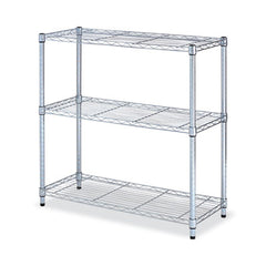 Alera® Light-Duty Residential Wire Shelving Kit, Three-Shelf, 36w x 14d x 36h, Silver