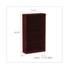 Alera® Valencia™ Series Bookcase, Four-Shelf, 31.75w x 14d x 54.88h, Mahogany Bookcases-Shelf Bookcase - Office Ready