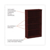 Alera® Valencia™ Series Bookcase, Four-Shelf, 31.75w x 14d x 54.88h, Mahogany Bookcases-Shelf Bookcase - Office Ready
