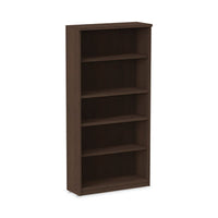 Alera® Valencia™ Series Bookcase, Five-Shelf, 31 3/4w x 14d x 64 3/4h, Espresso Bookcases-Shelf Bookcase - Office Ready