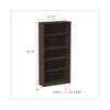 Alera® Valencia™ Series Bookcase, Five-Shelf, 31 3/4w x 14d x 64 3/4h, Espresso Bookcases-Shelf Bookcase - Office Ready