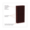 Alera® Valencia™ Series Bookcase, Five-Shelf, 31 3/4w x 14d x 64 3/4h, Mahogany Bookcases-Shelf Bookcase - Office Ready