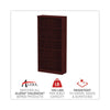 Alera® Valencia™ Series Bookcase, Five-Shelf, 31 3/4w x 14d x 64 3/4h, Mahogany Bookcases-Shelf Bookcase - Office Ready