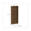 Alera® Valencia™ Series Bookcase, Six-Shelf, 31.75w x 14d x 80.25h, Modern Walnut Shelf Bookcases - Office Ready