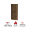 Alera® Valencia™ Series Bookcase, Six-Shelf, 31.75w x 14d x 80.25h, Modern Walnut Shelf Bookcases - Office Ready