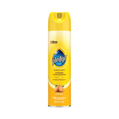 Pledge® Furniture Polish, Orange, 9.7 oz Aerosol Spray, 6/Carton Cleaners & Detergents-Wood Polish/Cleaner - Office Ready