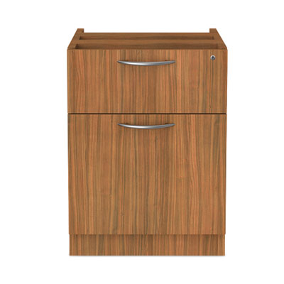 Alera® Valencia™ Series Hanging Box/File Pedestal File, Left/Right, 2-Drawer: Box/File, Legal/Letter, Modern Walnut,15.63 x 20.5 x 19.25 File Cabinets-Vertical Pedestal - Office Ready