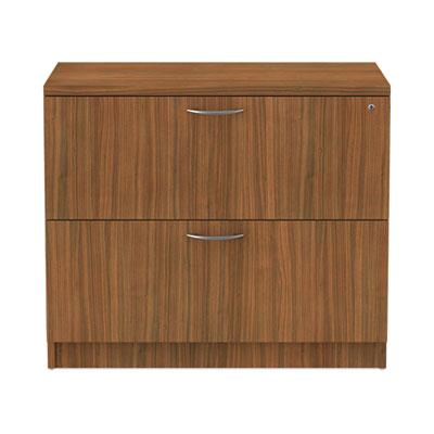 Alera® Valencia™ Series Two-Drawer Lateral File, 2 Legal/Letter-Size File Drawers, Modern Walnut, 34