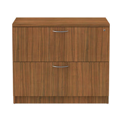 Alera® Valencia™ Series Two-Drawer Lateral File, 2 Legal/Letter-Size File Drawers, Modern Walnut, 34" x 22.75" x 29.5"
