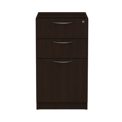 Alera® Valencia™ Series Box/Box/File Full Pedestal File, Left/Right, 3-Drawers: Box/Box/File, Legal/Letter, Espresso, 15.63