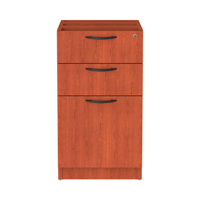 Alera® Valencia™ Series Box/Box/File Full Pedestal File, Left/Right, 3-Drawers: Box/Box/File, Legal/Letter, Cherry, 15.63