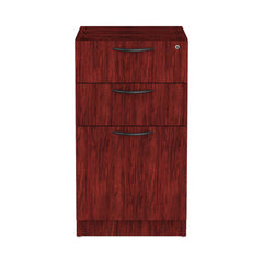 Alera® Valencia™ Series Box/Box/File Full Pedestal File, Left/Right, 3-Drawers: Box/Box/File, Legal/Letter, Mahogany, 15.63" x 20.5" x 28.5"