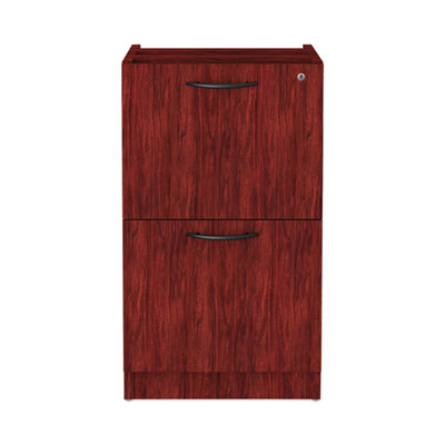 Alera® Valencia™ Series File/File Full Pedestal File, Left or Right, 2 Legal/Letter-Size File Drawers, Mahogany, 15.63