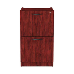 Alera® Valencia™ Series File/File Full Pedestal File, Left or Right, 2 Legal/Letter-Size File Drawers, Mahogany, 15.63" x 20.5" x 28.5"