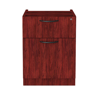 Alera® Valencia™ Series Hanging Box/File Pedestal File, Left/Right, 2-Drawers: Box/File, Legal/Letter, Mahogany, 15.63