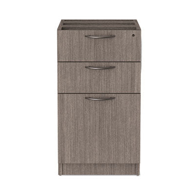 Alera® Valencia™ Series Box/Box/File Full Pedestal File, Left/Right, 3-Drawers: Box/Box/File, Legal/Letter, Gray, 15.63