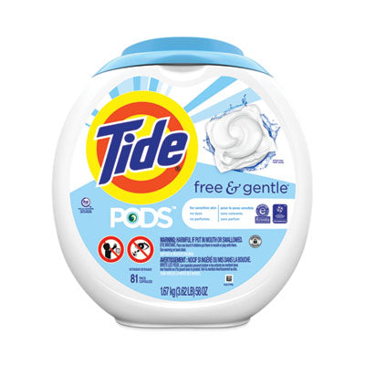 Tide® PODS™, Unscented, 81 Pods/Tub, 4 Tubs Carton Laundry Detergents - Office Ready