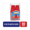 Hefty® Easy Grip® Disposable Plastic Party Cups, 9 oz, Red, 50/Pack Cups-Cold Drink, Plastic - Office Ready