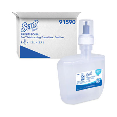 Scott® Pro™ Moisturizing Foam Hand Sanitizer, 1,200 mL Cassette, Fruity Cucumber Scent, 2/Carton Hand Sanitizer Refills, Moisturizing Foam - Office Ready
