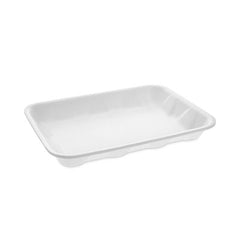 Pactiv Evergreen Foam Supermarket Tray, #4D, 9.5 x 7 x 1.25, White, Foam, 500/Carton