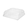 Pactiv Evergreen Recycled Plastic Container Lid, Dome Lid for 6 x 6 Brownie Container, 7.5 x 7.5 x 2.02, Clear, Plastic, 195/Carton Takeout Food Containers - Office Ready