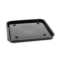 Pactiv Evergreen Recycled Plastic Container, 6 x 6 Brownie Container, 7.5 x 7.5 x 0.56, Black, Plastic, 195/Carton