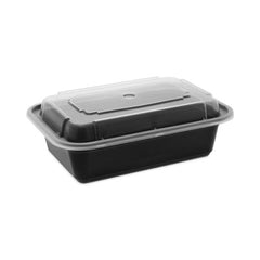 Pactiv Evergreen Newspring® VERSAtainer® Microwavable Containers, 24 oz, 5 x 7.25 x 2, Black/Clear, Plastic, 150/Carton
