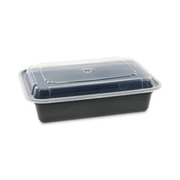 Pactiv Evergreen Newspring® VERSAtainer® Microwavable Containers, 38 oz, 6 x 8.5 x 2, Black/Clear, Plastic, 150/Carton Takeout Food Containers - Office Ready