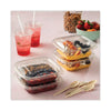 Pactiv Evergreen EarthChoice® Square Recycled Bowl Flat Lid, 7.38 x 7.38 x 0.26, Clear, Plastic, 300/Carton Takeout Food Containers - Office Ready