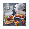 Pactiv Evergreen EarthChoice® SmartLock® Microwavable MFPP Hinged Lid Container, 3-Compartment, 8.31 x 8.35 x 3.1, White, Plastic, 200/Carton Takeout Food Containers - Office Ready