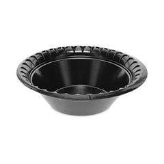 Pactiv Evergreen Placesetter® Deluxe Laminated Foam Dinnerware, Bowl, 12 oz, 6" dia, Black, 1,000/Carton