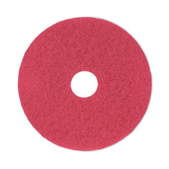 Boardwalk® Buffing Floor Pads, 16" Diameter, Red, 5/Carton